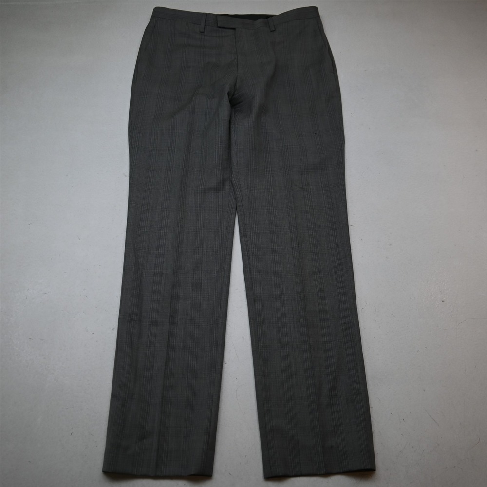 Banana Republic 33x34 Gray Check 100% Marzotto Wool 682500 Slim Fit Pants